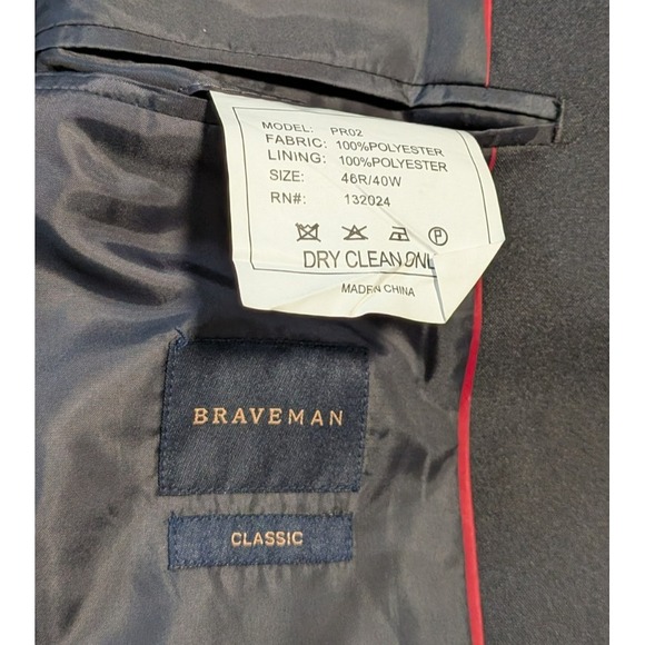 NWT Braveman Men's Dark Gray Classic Fit Double Vent Sports Coat Size 46R - Picture 5 of 10